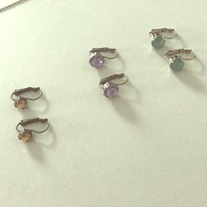 3 pairs of Sabika drop earrings